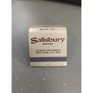 SALISBURY Hotel New York City Vintage 30-Strike Matchbook Unused